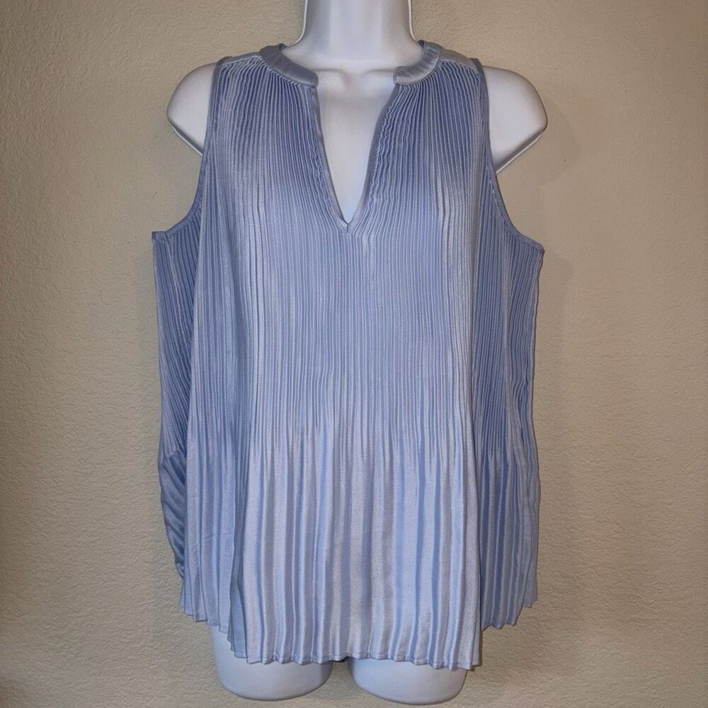 Banana Republic Periwinkle Pleated Sleeveless Blouse